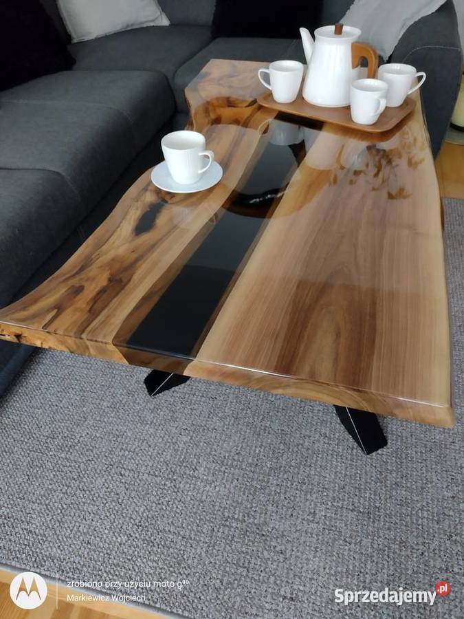 Stolik kawowy ława rękodzieło żywica epoksydowa 50cm lubelskie