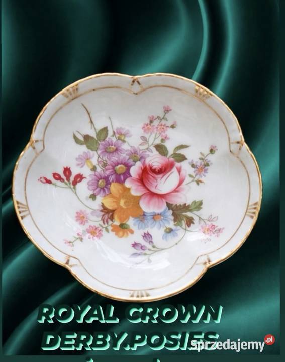 ROYAL CROWN DERBYPOSIES ręcznie malowana złocona Pabianice