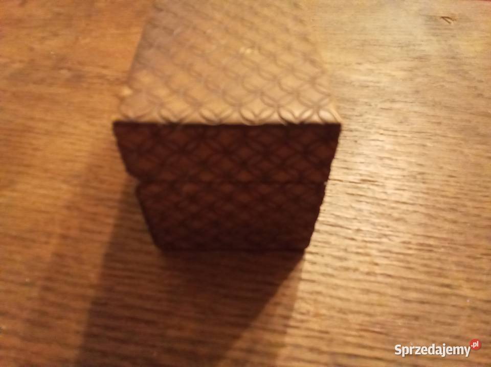 Stare drewniane pudełko z dwoma przegródkami PRL Warszawa