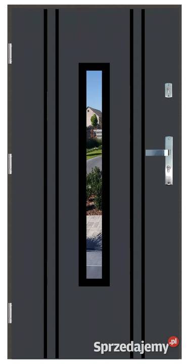 Drzwi wejściowe do domu GI11 BLACK Antracyt 90 Drzwi zewnętrzne mazowieckie sprzedam