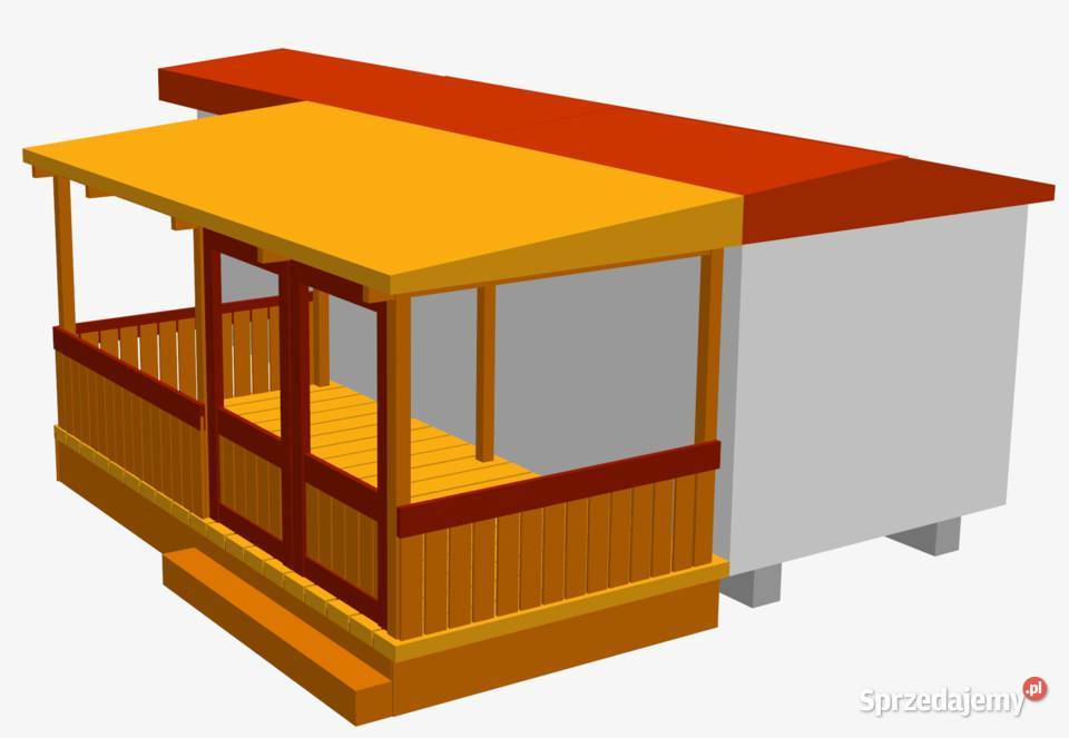 Zadaszenie domku holenderskiego sauny tratwy Katowice
