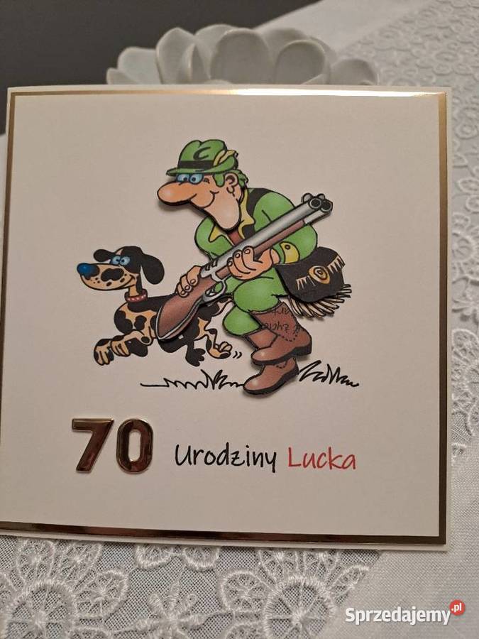 Kartka 3D w kopercie urodziny leśnika Strzebiń sprzedam