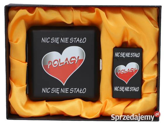 Zestaw Patriotyczny Zapalniczka Papierośnica Ostrowy nad Okszą