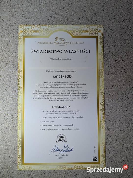 Kolekcja 30 Medali Arcydzieła Malarstwa Piła sprzedam