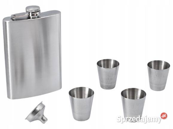 Elegancka Srebrna Piersiówka Z Czterema śląskie Ostrowy nad Okszą