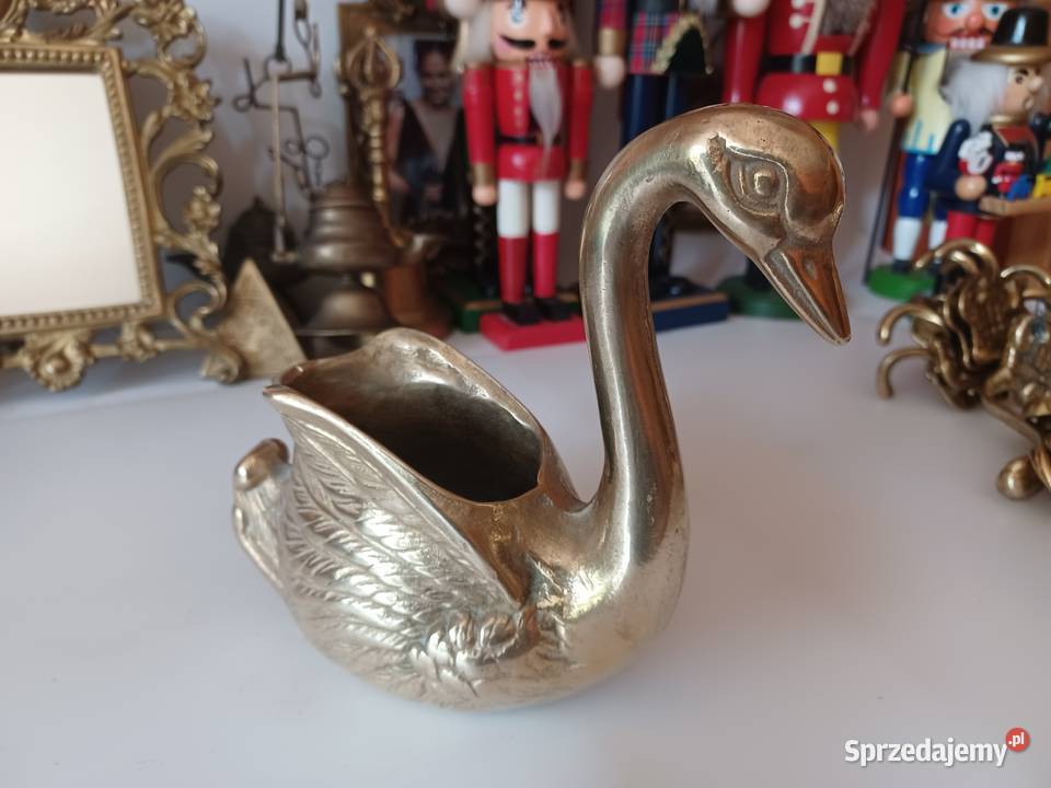 Żardiniera mosiężna Łabędź Poznań