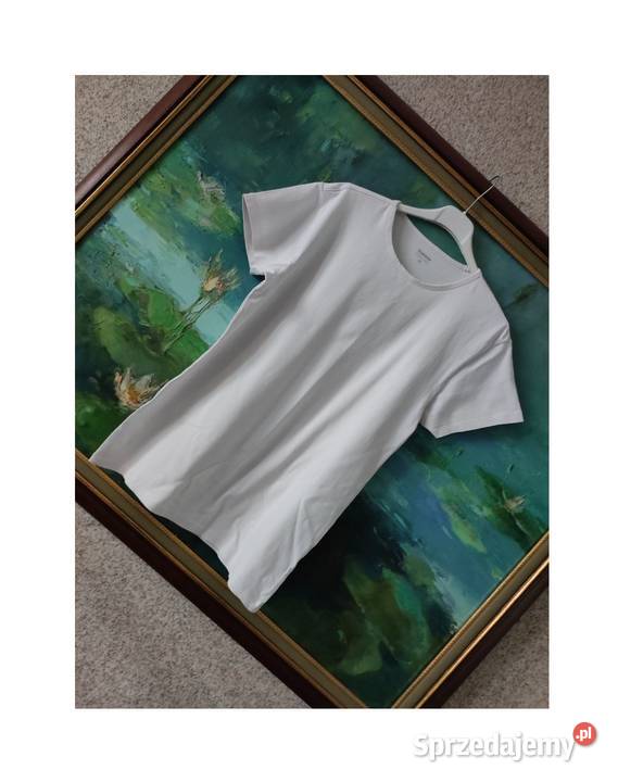 biała klasyczna koszulka letnia tshirt bluzka Kielce