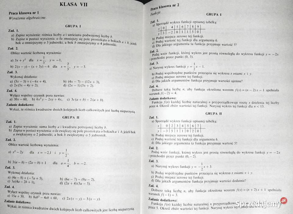 Matematyka kl 48 Materialy pomocniczwe Chełm