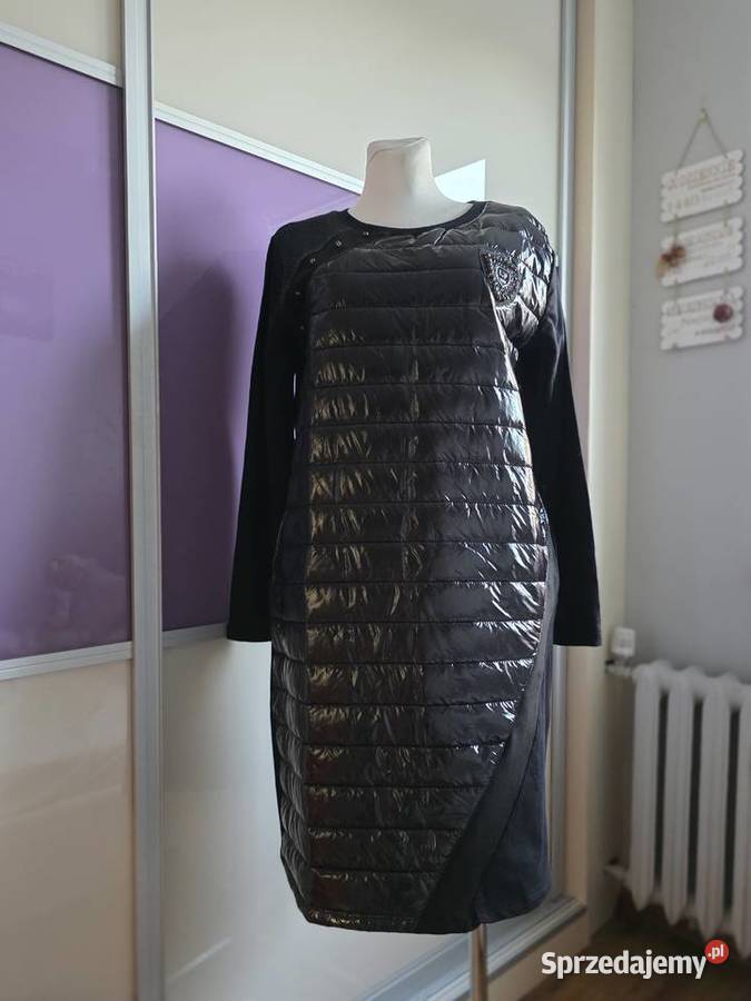 Pikowana Sukienka czarna 2XL Spódnice i sukienki Głogów