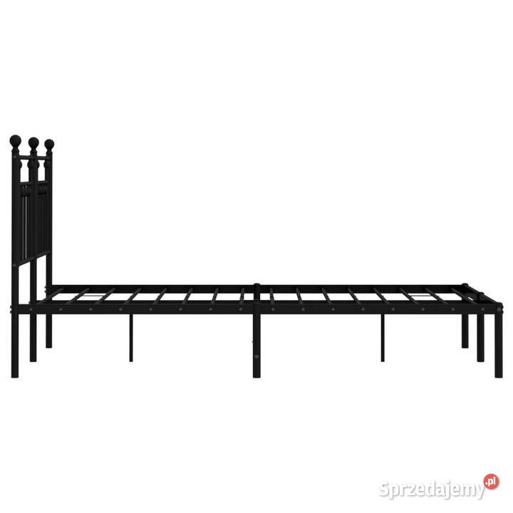 Łóżko Metalowe Czarne Rama Łóżka Ze Stelażem