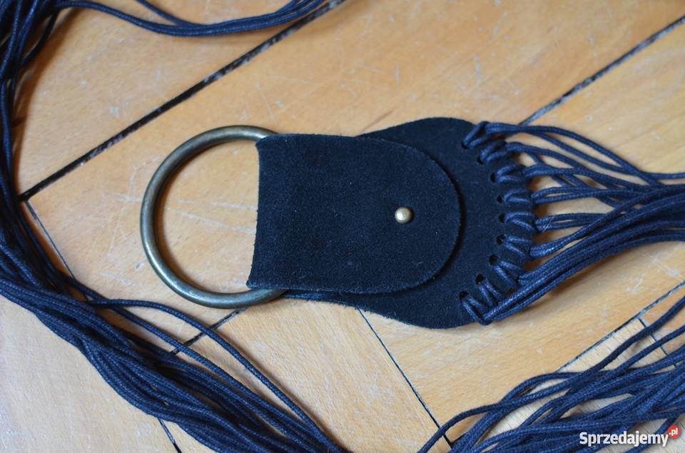 oryginalny czarny skórzany pasek vintage Gdańsk