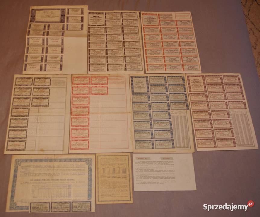 Zestaw historycznych papierów wartościowych mazowieckie