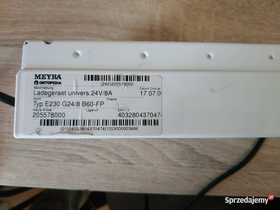 ŁADOWARKA DO WÓZKA SKUTERA 24V 8A INVACARE MEYRA Sprzęt rehabilitacyjny i ortopedyczny podlaskie Siemiatycze sprzedam