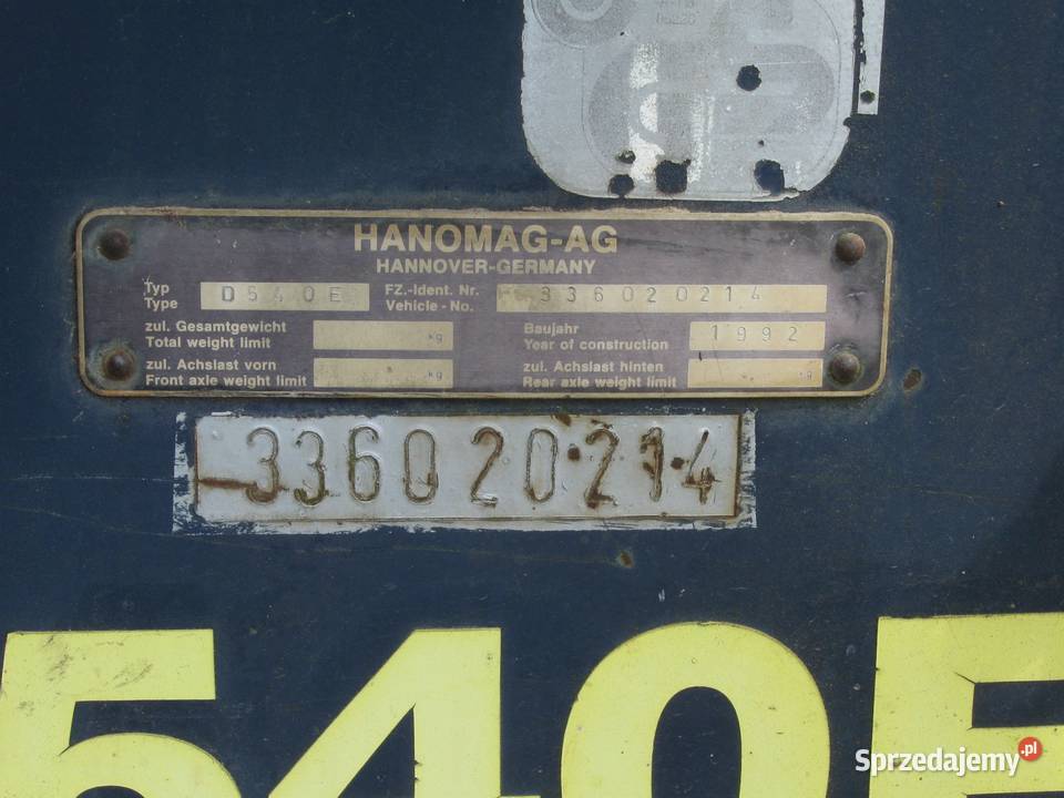 Hanomag D 540E pług 6pozycyjny swap