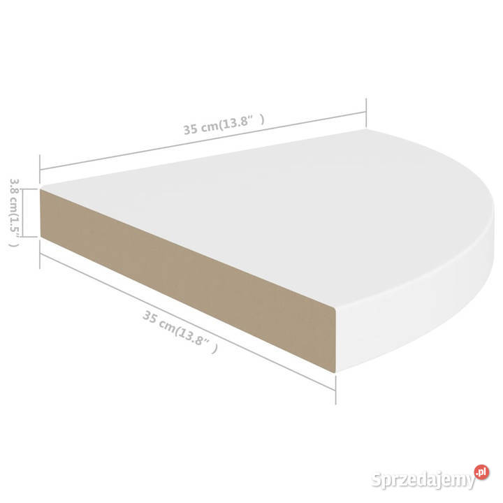 Narożne półki ścienne 2 białe 35x35x38 MDF Warszawa