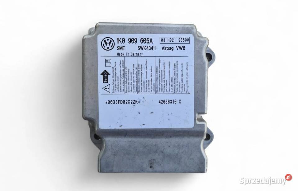 MODUŁ SENSOR AIRBAG A3 8L ALTEA GOLF V 1K0909605 osobowe