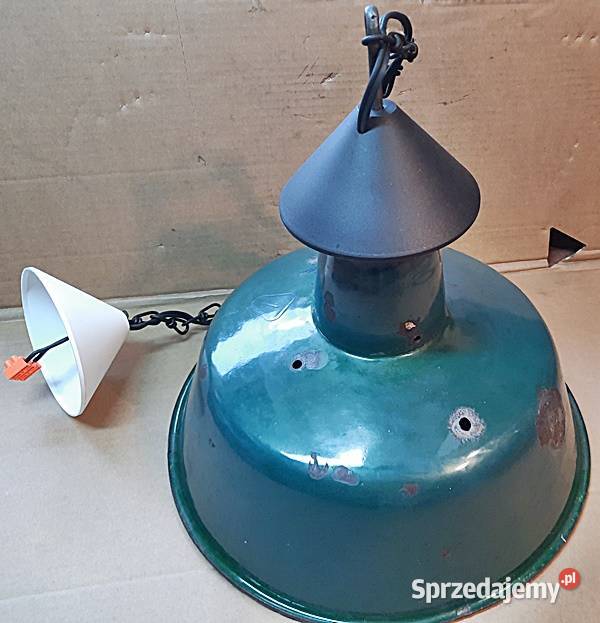 Lampa industrialna wisząca emaliowany klosz E 27 Pozostałe