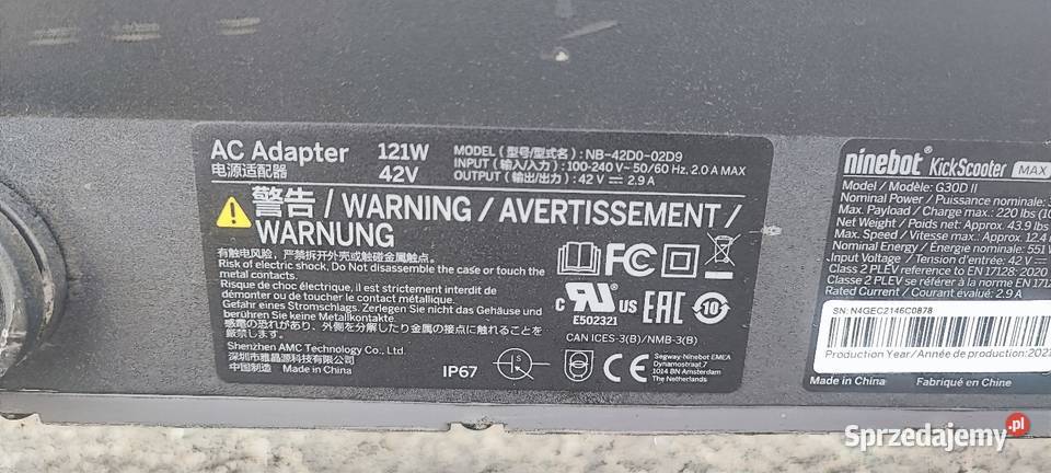 Hulajnoga elektryczna Segway Ninebot G30D II Wińsko sprzedam