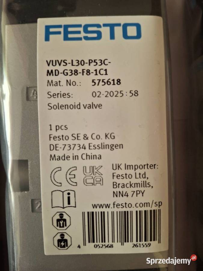 Elektrozawór Festo VUVS L30 P53C MD G38 F8 1C1 małopolskie