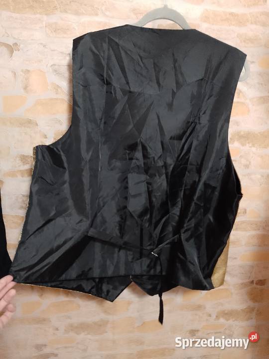 3XL4XL Wytworna złota kamizelka garniturowa z czarny małopolskie Kraków sprzedam