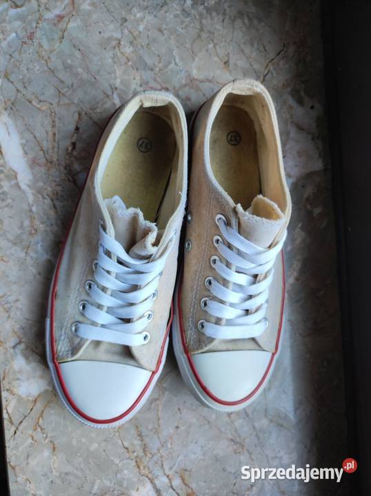 płaskie niskie białe trampki tenisówki lniane Kielce