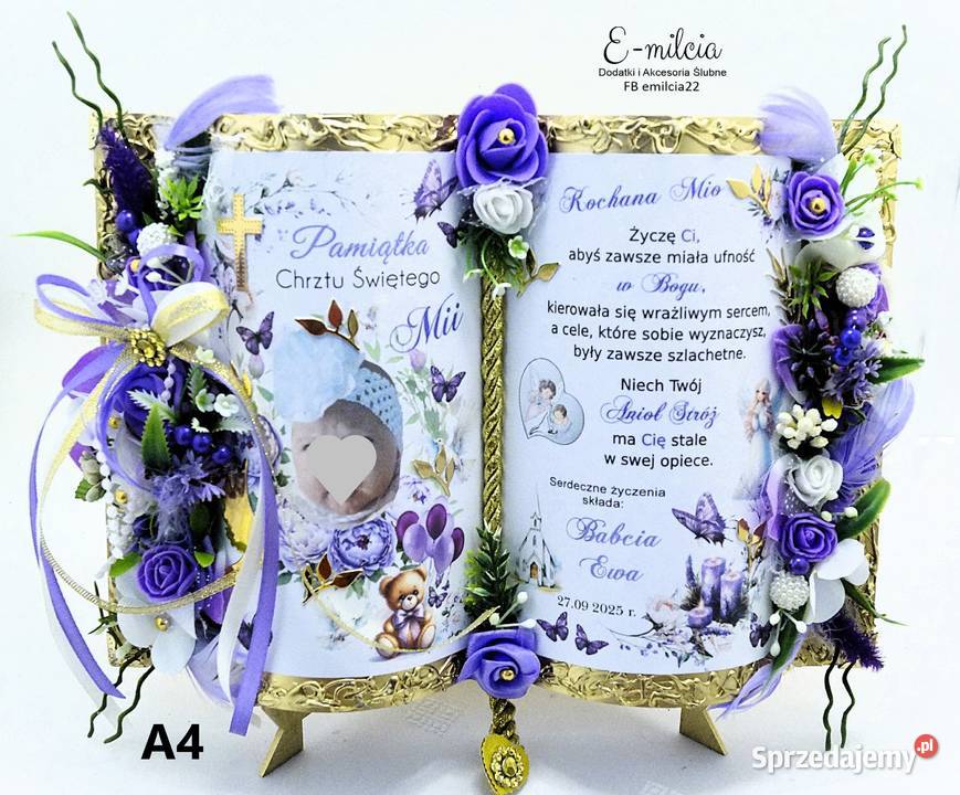 Pamiątka z okazji Chrztu Świętego w formie Zielona Góra sprzedam