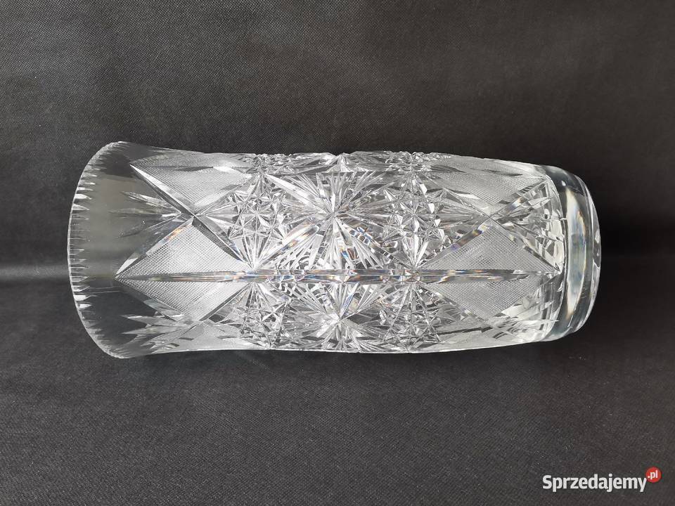 Stary duży wazon kryształowy kryształ design PRL Katowice