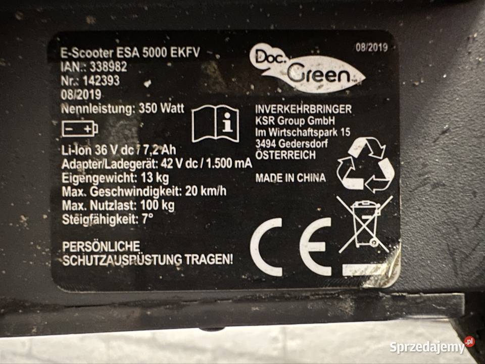 HAJNOGA ELEKTRYCZNA DOC GREEN ESA 5000