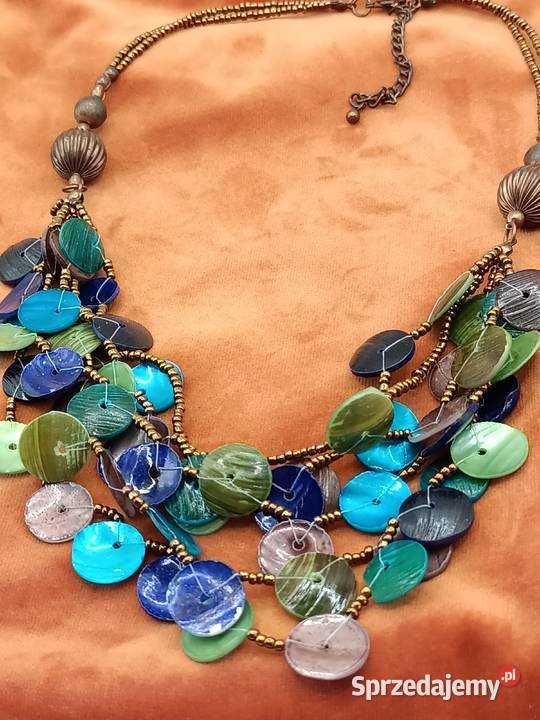 Biżuteria naszyjnik korale brązowe Zamość sprzedam