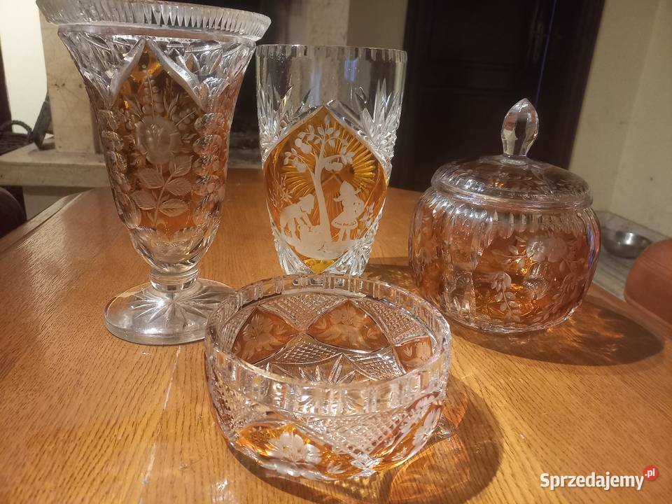 Komplet kryształ PRL lata 70 całość