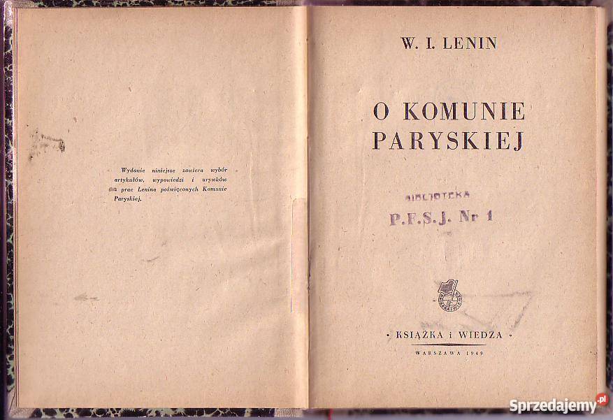 5680 O KOMUNIE PARYSKIEJ W I LENIN