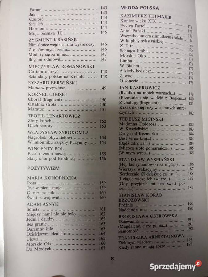 Antologia poezji polskiej antykwariat księgarnia Warszawa