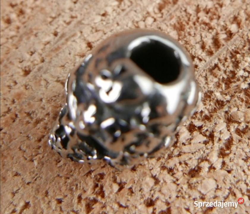 Czaszka koralik na brodę kosmyk włosów Ząbki