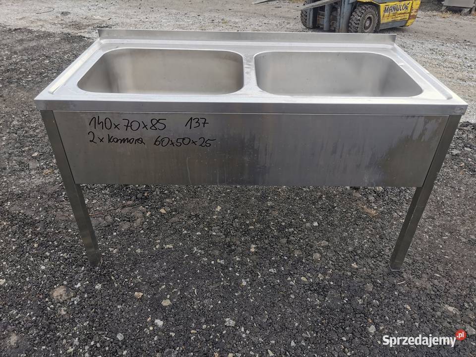 Zlew 2 komorowy 140x70x85 kom 60x50x30 139 Gastronomia Krotoszyn