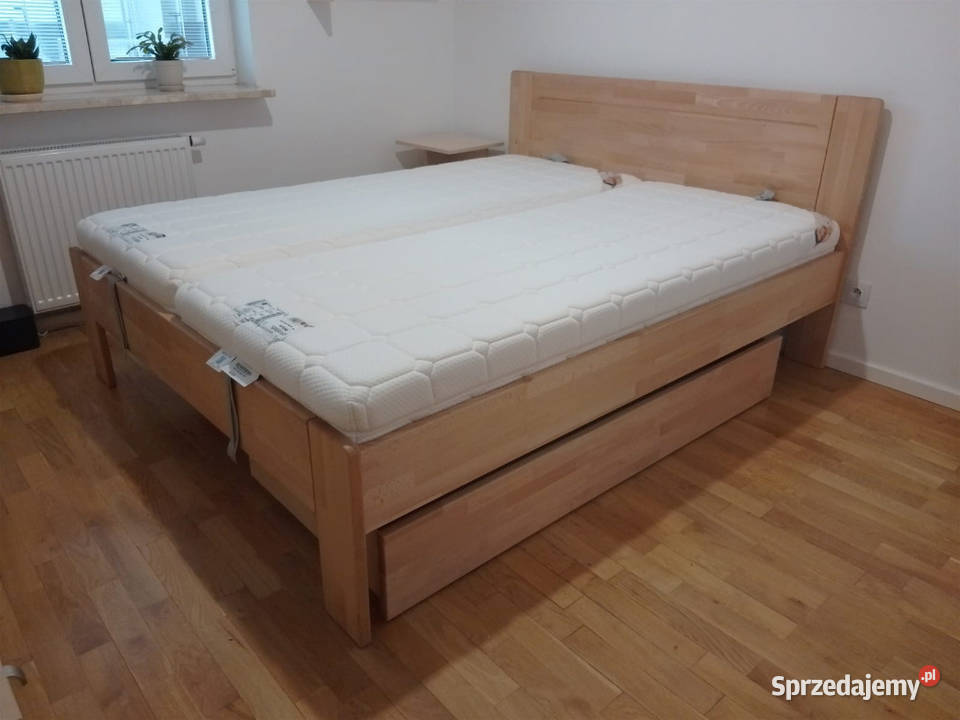 Łoże Amien Amara Beds 160x200 drewno szuflada 2