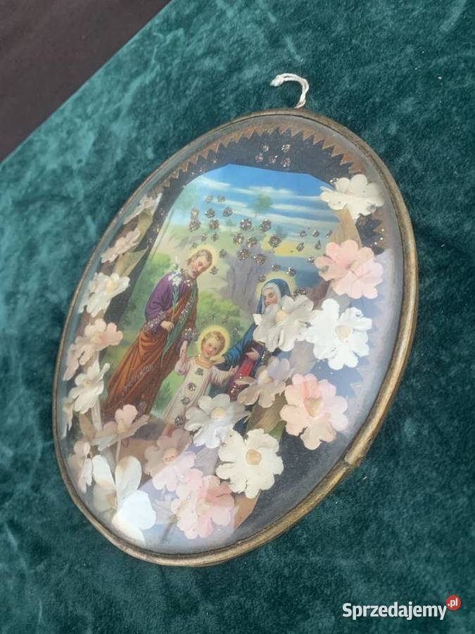 Piękny szklany obrazek święty Łowicz