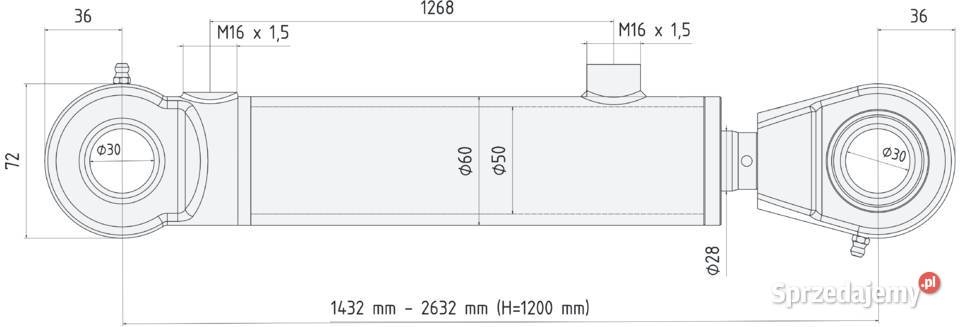 POLSKI Siłownik Hydrauliczny CJ2F 50x28 SKOK kujawsko-pomorskie Solec Kujawski sprzedam