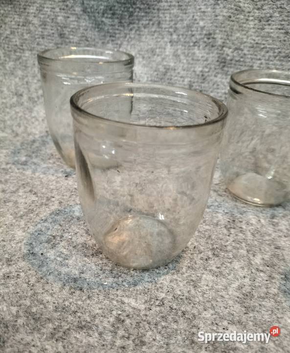 Szklanki musztardówki PRL Leszno