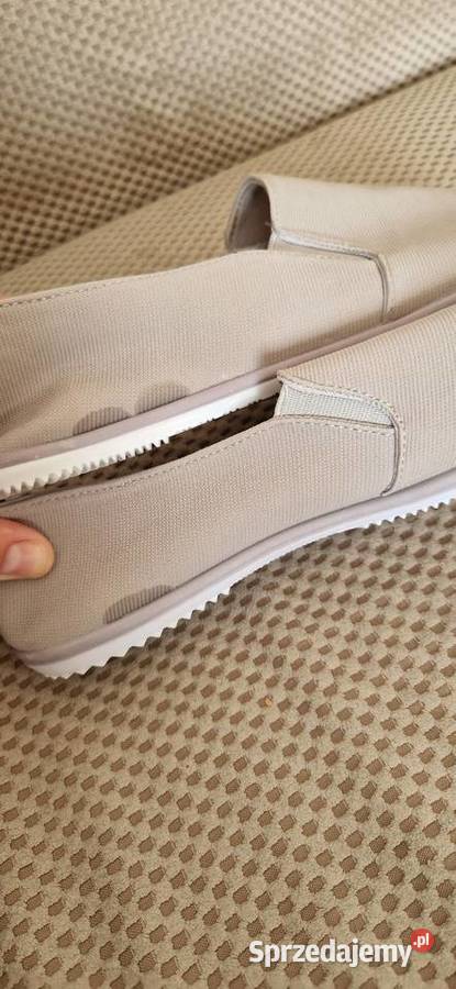 balerinki baleriny materiałowe 3839 szare beżowe Kraków