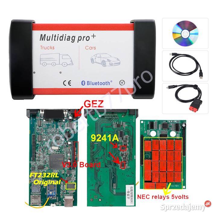 Interfejs Tester Skaner Oryginalny Multidiag BT Diagnostyka silnika i elektroniki