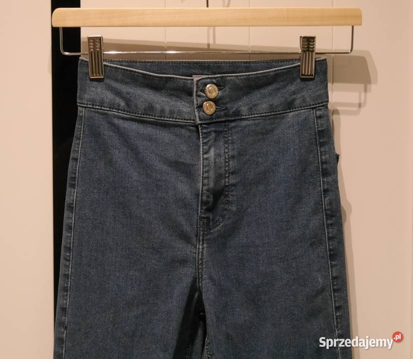 Topshop świetne spodnie dzwony 32 XXS niebieski Wrocław