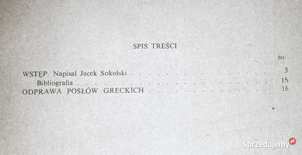 Odprawa posłów greckich Jan Kochanowski miękka Chełm