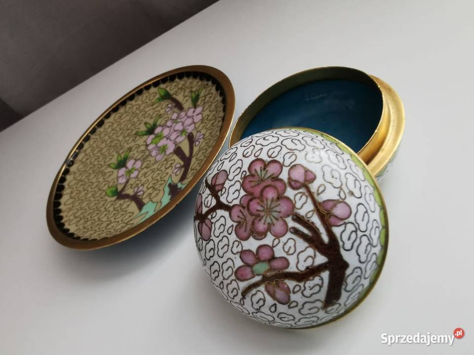 Zestaw dekoracyjny z emalii komórkowej mosiądz Rękodzieło Rzeszów