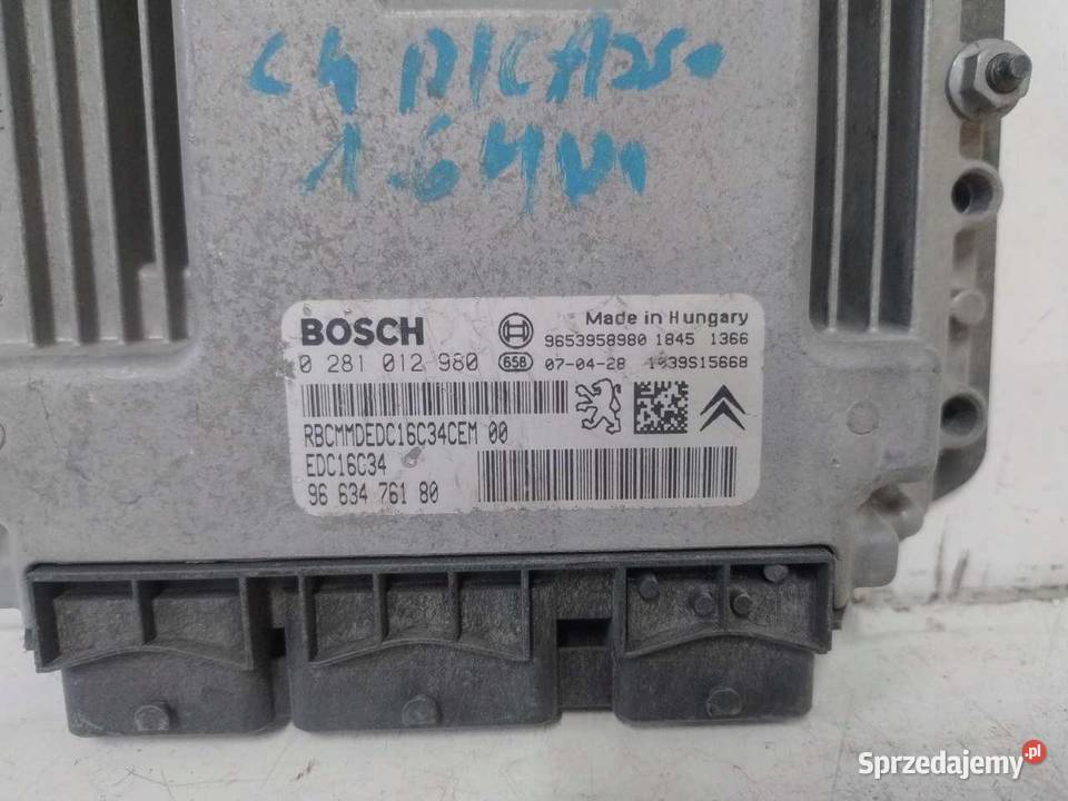 KOMPUTER SILNIKA CITROEN C4 PICASSO 16 HDI osobowe