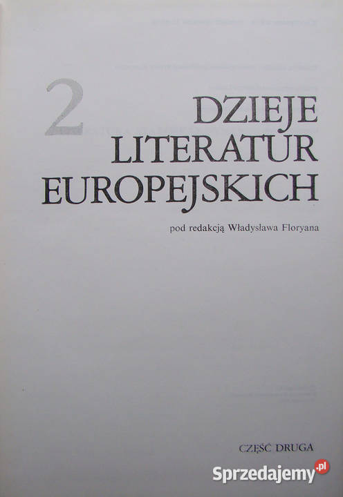 Dzieje literatur europejskich Tom II twarda
