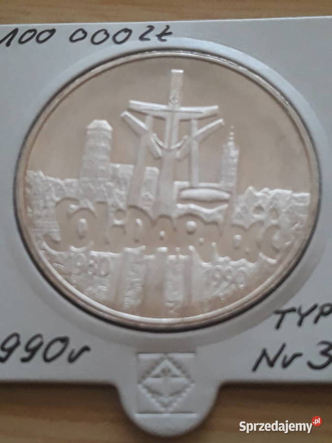 100 000 Solidarność 1990 r 3 mennicza typ A