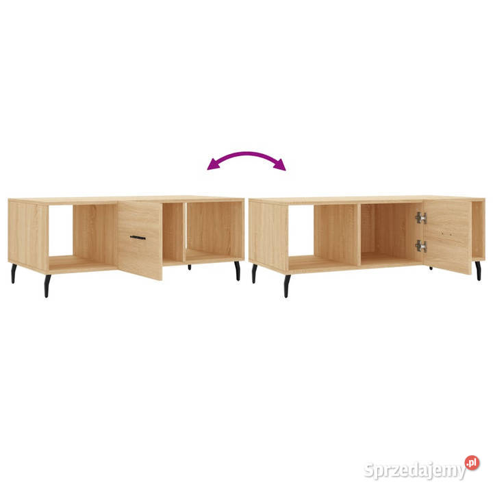 Stolik kawowy dąb sonoma 102x50x40 materiał Warszawa