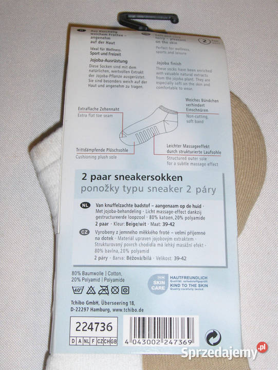 Damskie skarpetki sneakersy 2 pary 3942 NOWE Łódź