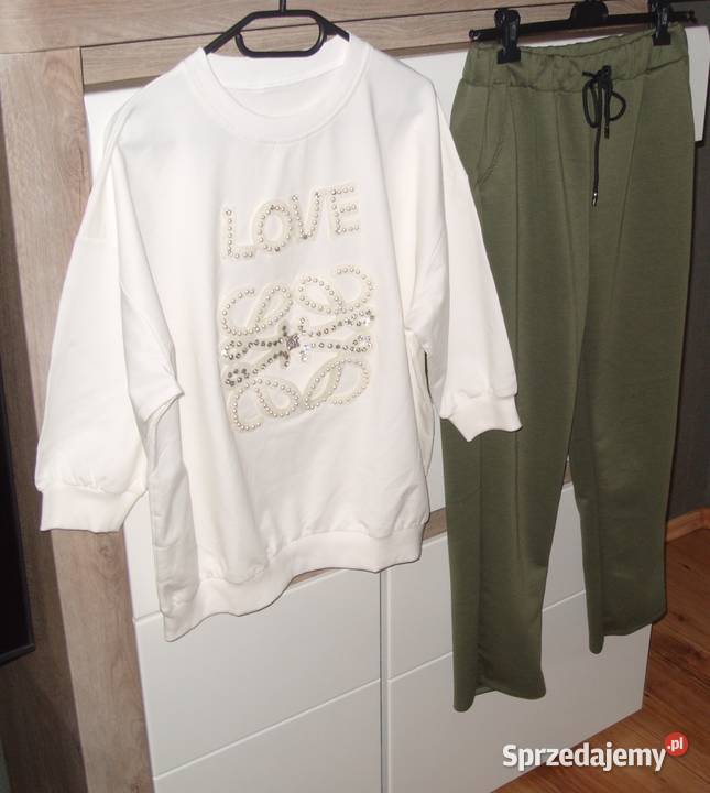 Masełkowy zestaw spodnie piękna bluza ML XL wielkopolskie Rawicz