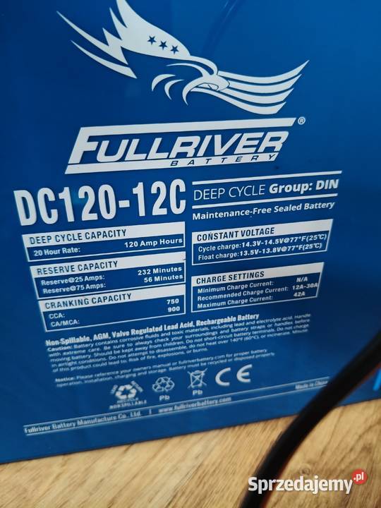 Akumulator Fullriver AGM DC12012C 12V 120Ah 750A Pozostałe pomorskie Kwidzyn